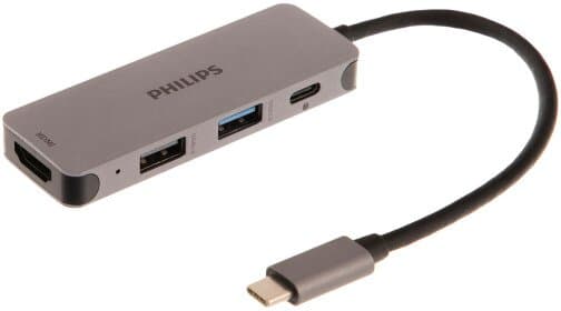 Philips SWR1607G/93 - USB-C Hub 4 in 1 - Silver