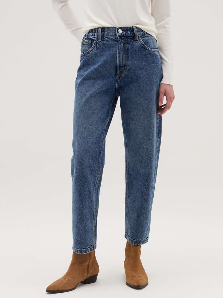 OVS Medium Wash Mum-fit acid wash jeans