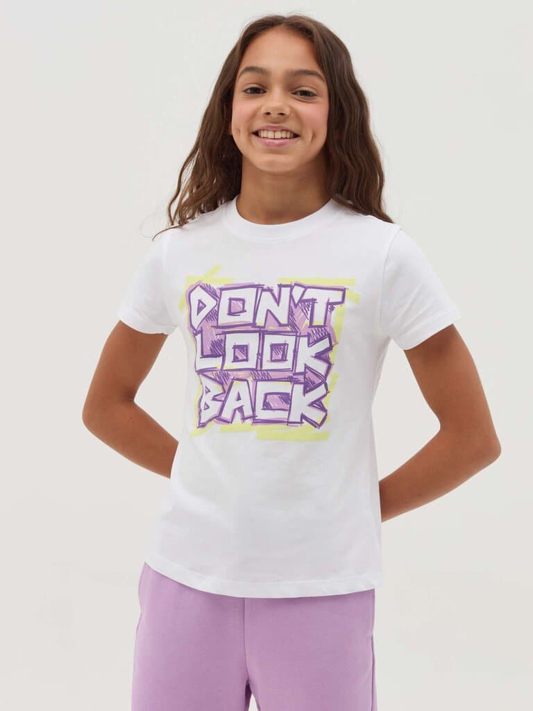 OVS KIDS Mauve Printed cotton T-shirt