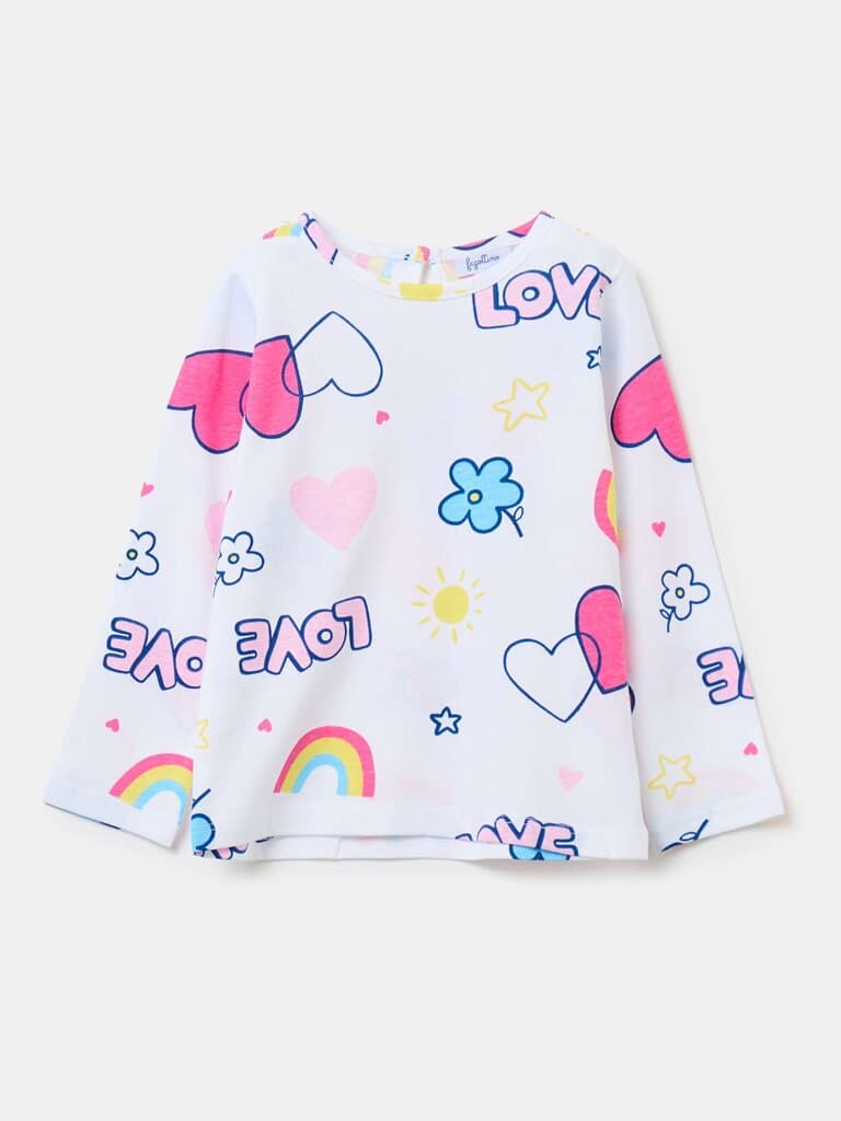 FAGOTTINO White print 1 Long-sleeved T-shirt with print