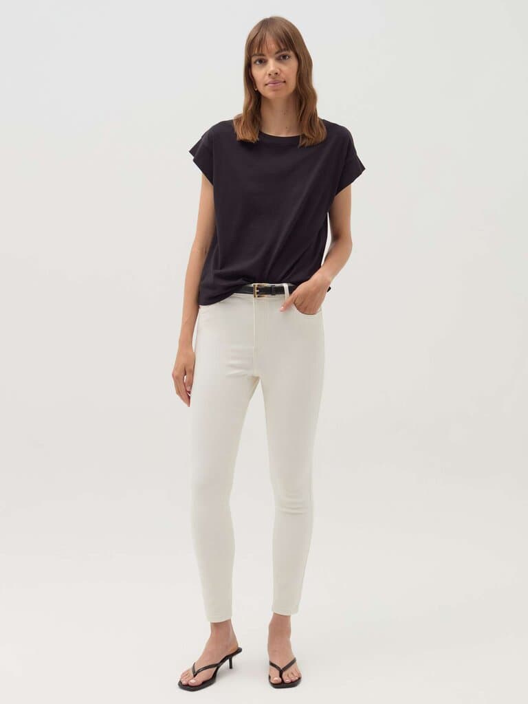 OVS Optical White Cotton T-shirt with kimono sleeves