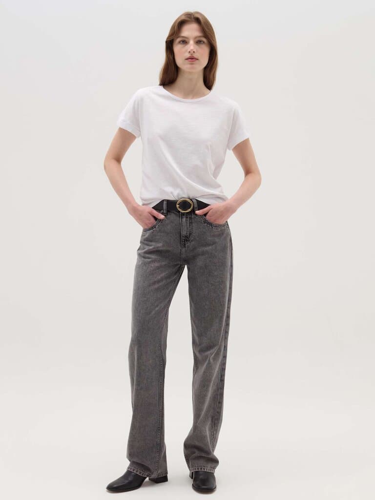 OVS Optical White Cotton T-shirt with kimono sleeves