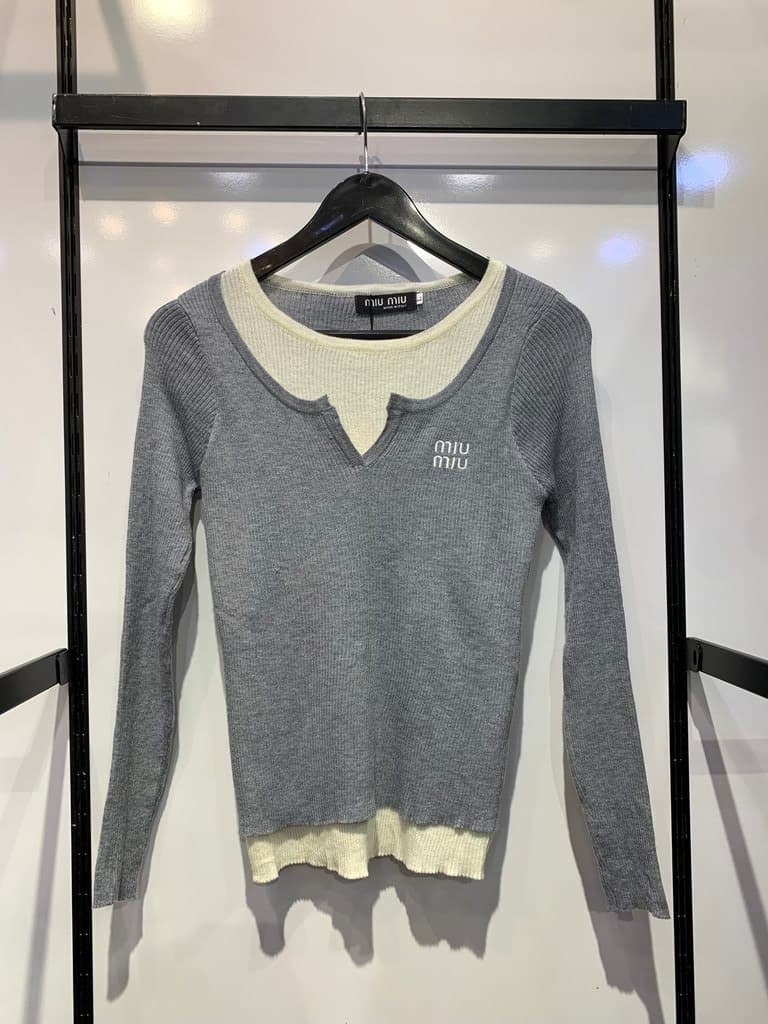 Miu Miu Women's Tricot Blouse - Gray (36)