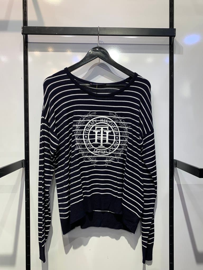 Tommy Hilfiger Women's Tricot Blouse - Master Quality - Navy Blue (36)