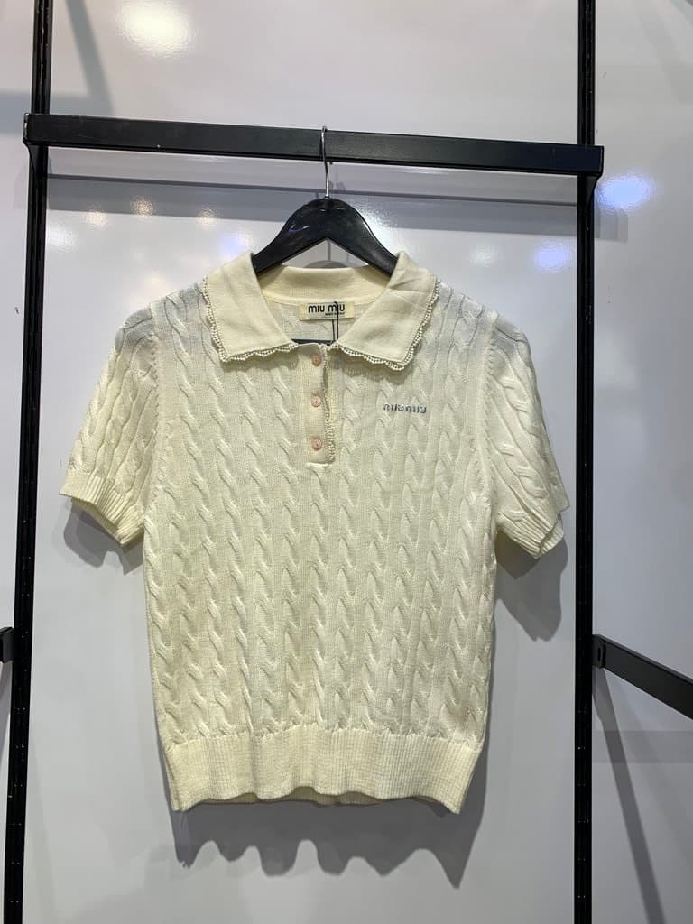 Miu Miu Women's Tricot Blouse - Master Quality - Off White