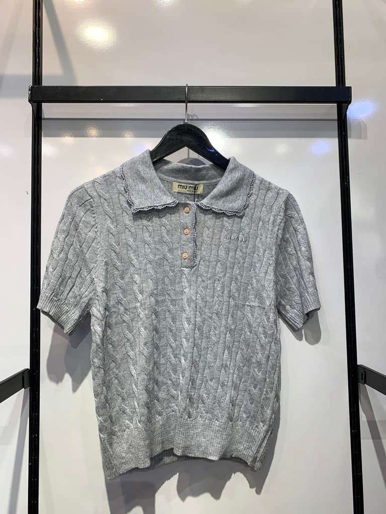 Miu Miu Women's Tricot Blouse - Master Quality - Gray