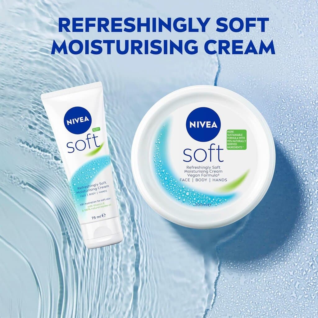 NIVEA Soft Moisturiser Cream for Face Hands & Body - 75ml 8