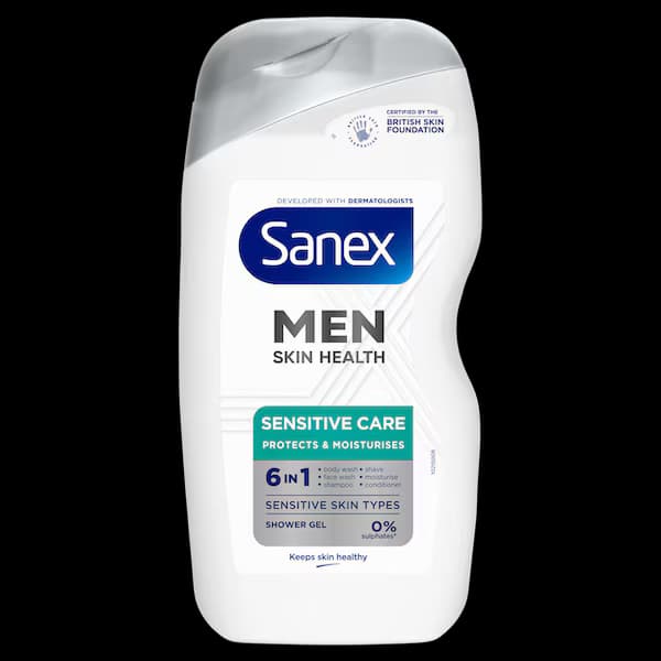 Sanex Men Skin Health Sensitive 6 in 1 Body Wash Shower Gel - 400ml