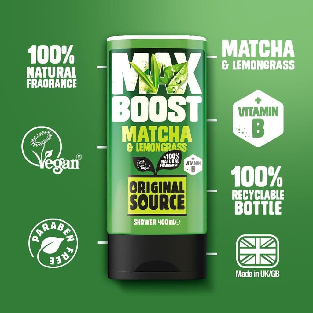 Original Source Max Boost Matcha and Lemongrass Shower Gel - 400ml 4