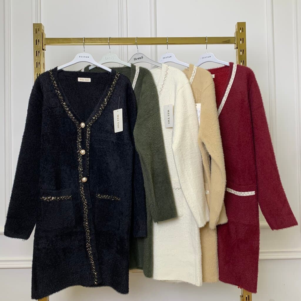 WEI TAO Women's Long Wool Coat - Dark Red (Free Size) 2