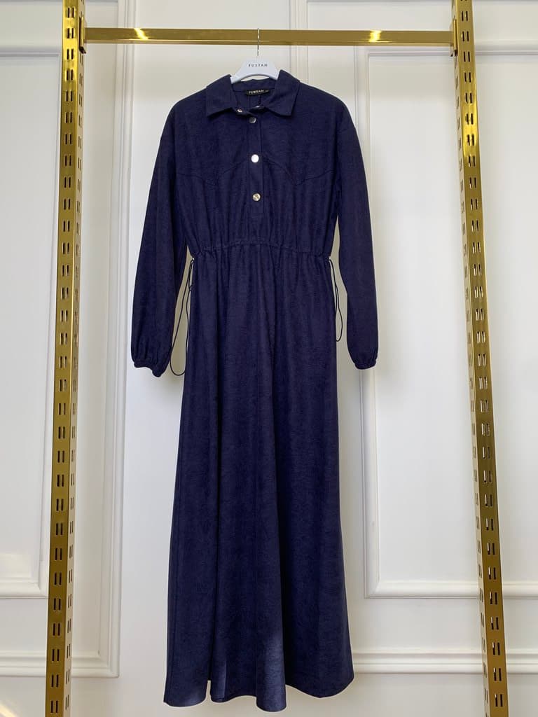 Fustan Women's Cotton Long Dress - Navy Blue (38)