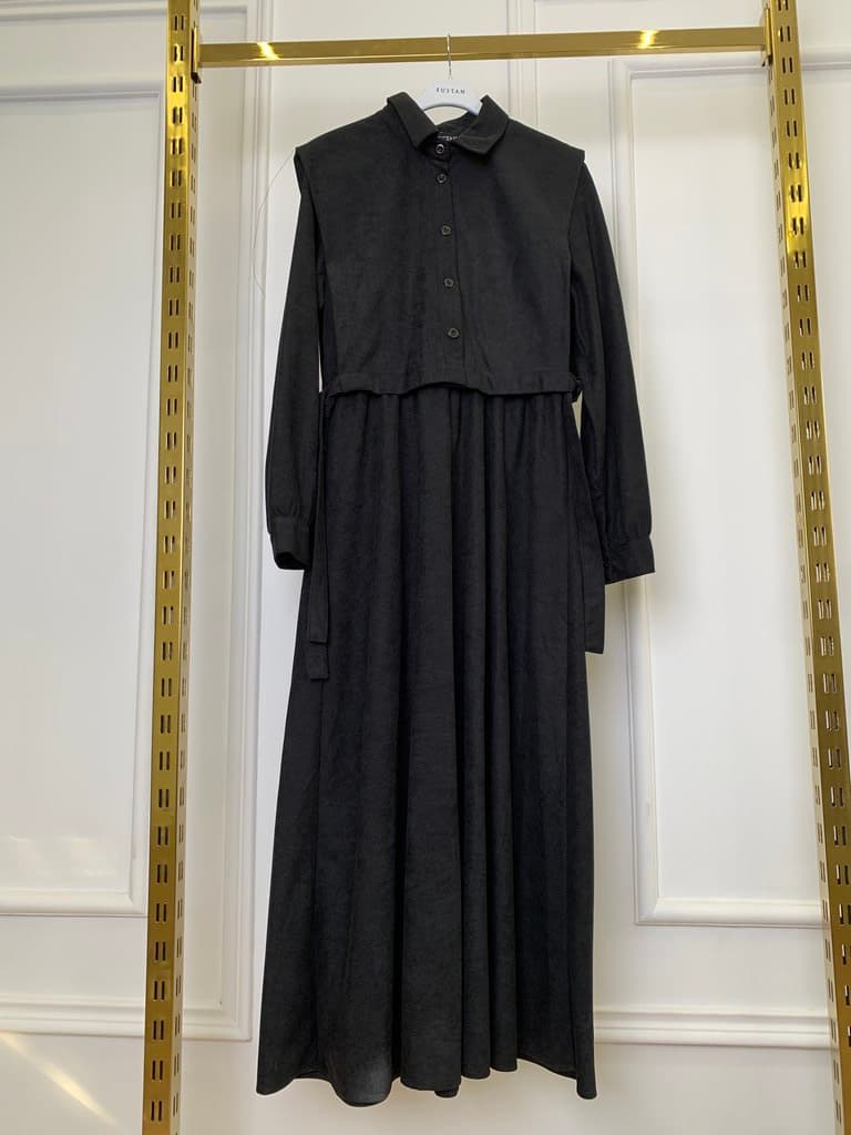 Fustan Women's Cotton Long Dress - Black (38)