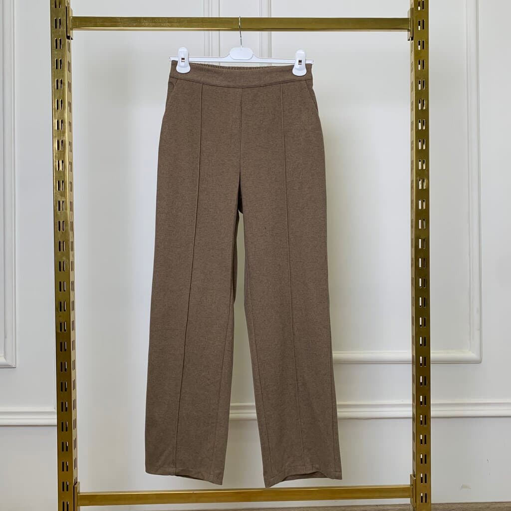 BRLZ FASHION Women's Cotton Long Dress & Pant Set - Dark Brown (S) 2