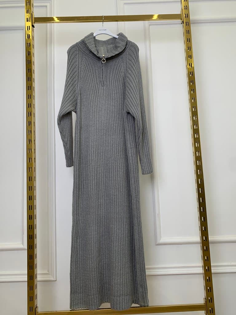 Strada Women's Wool Long Dress - Gray (Free Size)