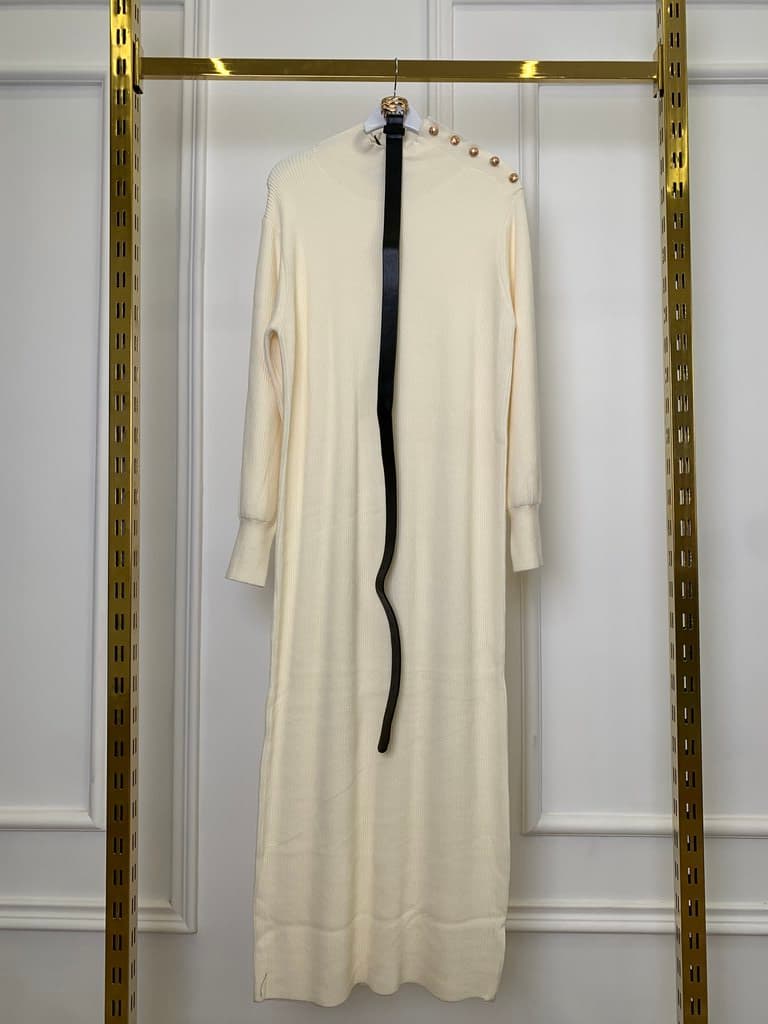 Strada Women's Wool Long Dress - Off White