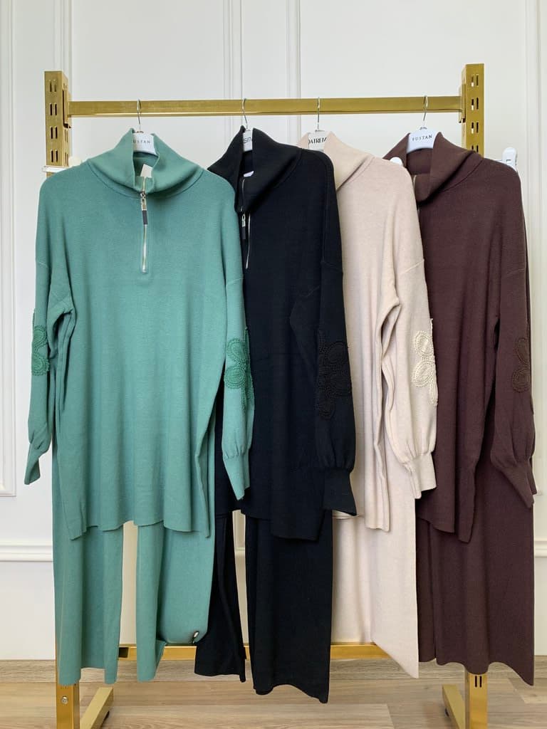 Strada Women's Wool Blouse & Pants Set - Green (Free Size) 2
