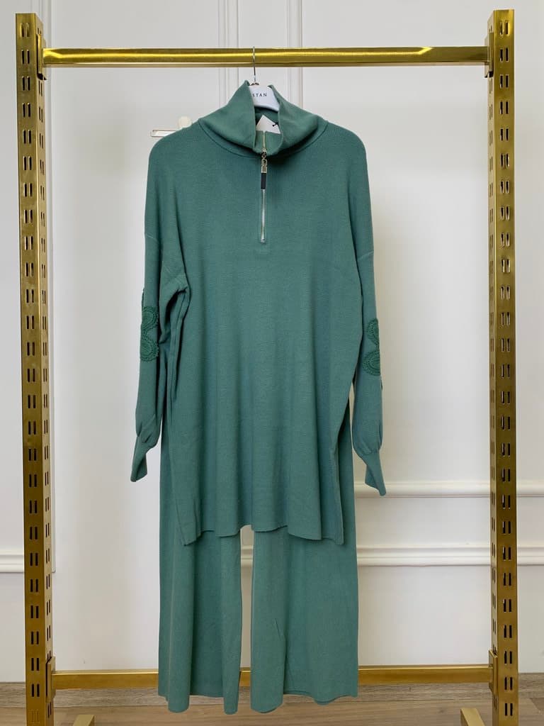 Strada Women's Wool Blouse & Pants Set - Green (Free Size)