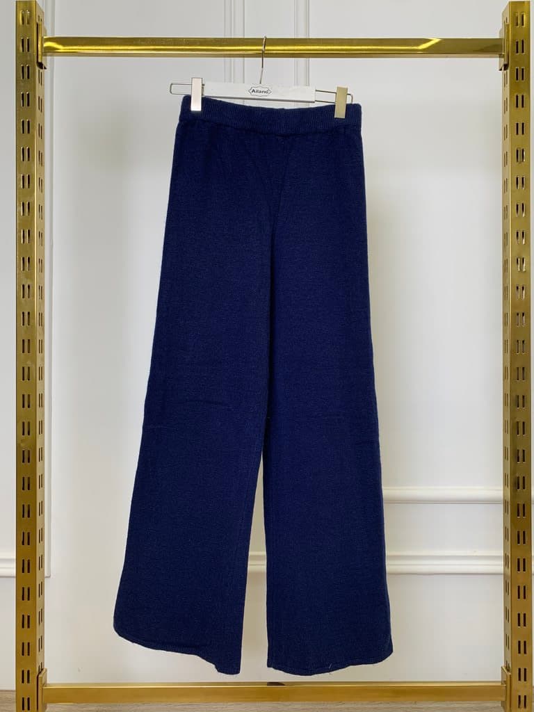 Ailand Women's Wool Blouse & Pants Set - Navy Blue (Free Size) 3