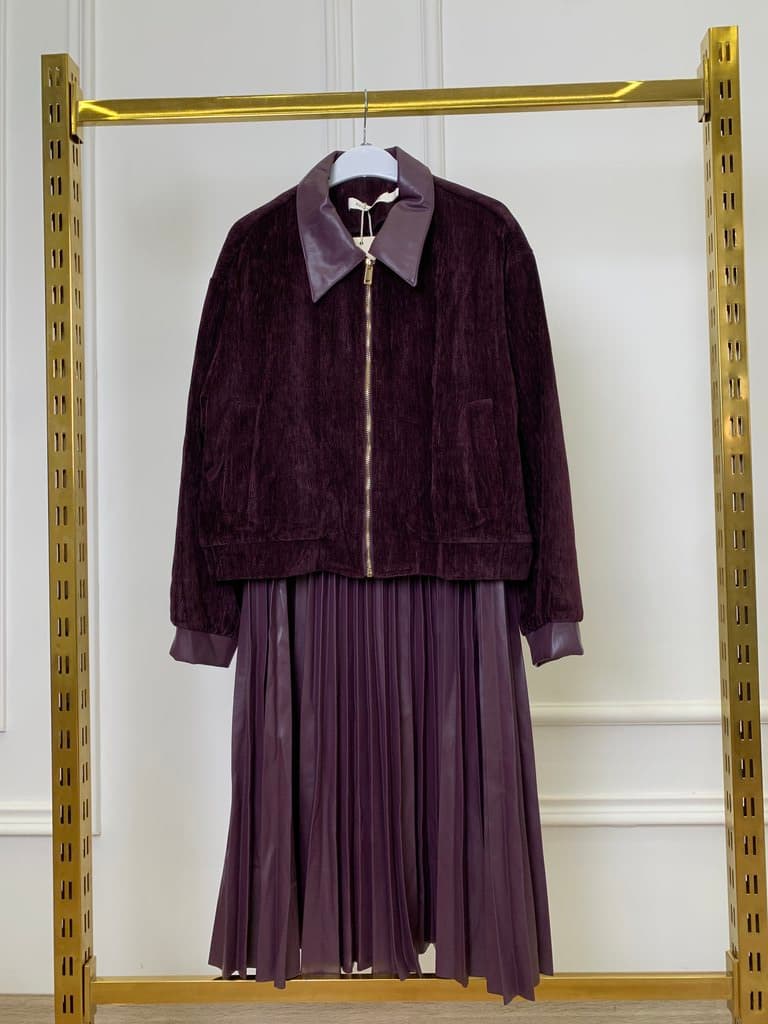 Secret Plus Women's Skirt and Jacket Set - Dark Purple (38)