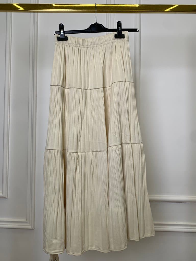 Jianmise Women's Cotton Skirt - Off White