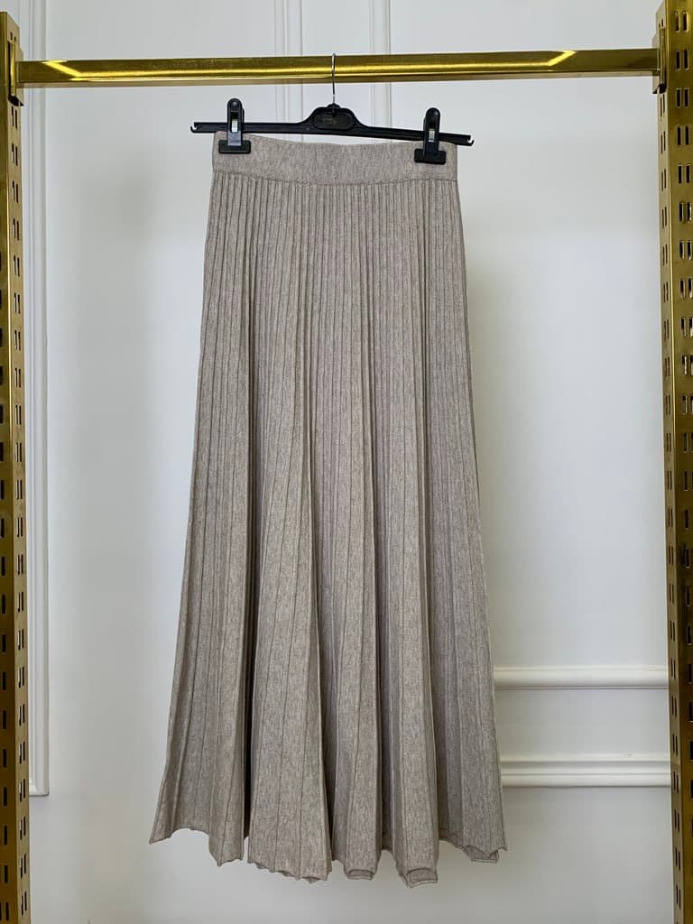 YEZI STUDIO Women's Wool Skirt - Light Brown