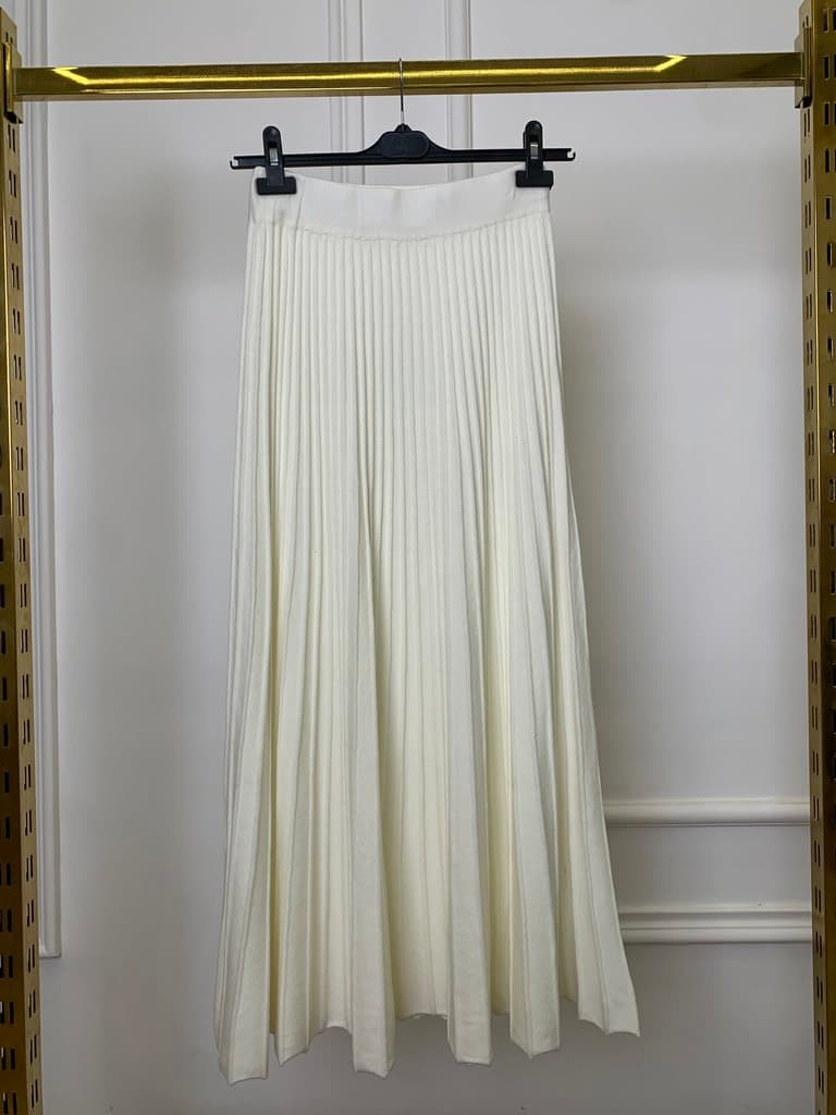 YEZI STUDIO Women's Wool Skirt - Off White