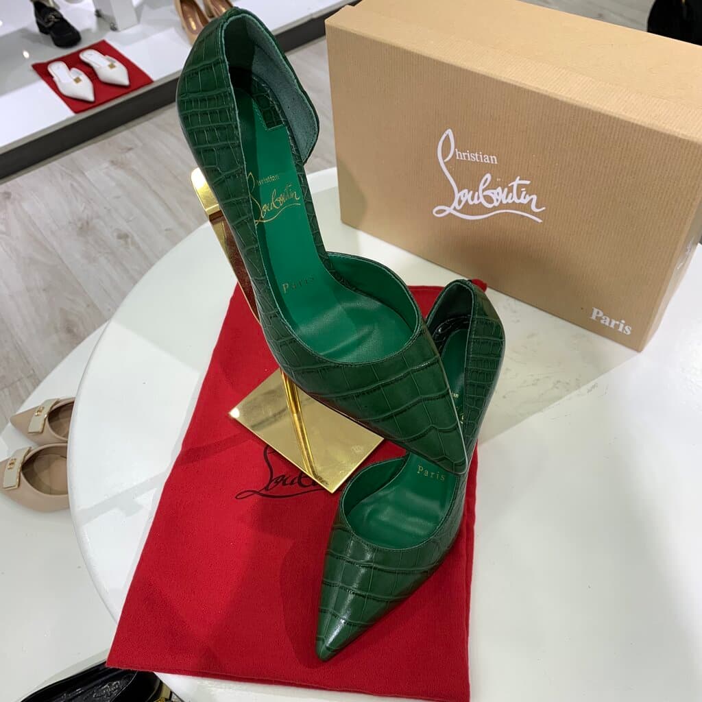 Christian Louboutin Women's Leather ‌High Heels - Master Quality - Green (40)