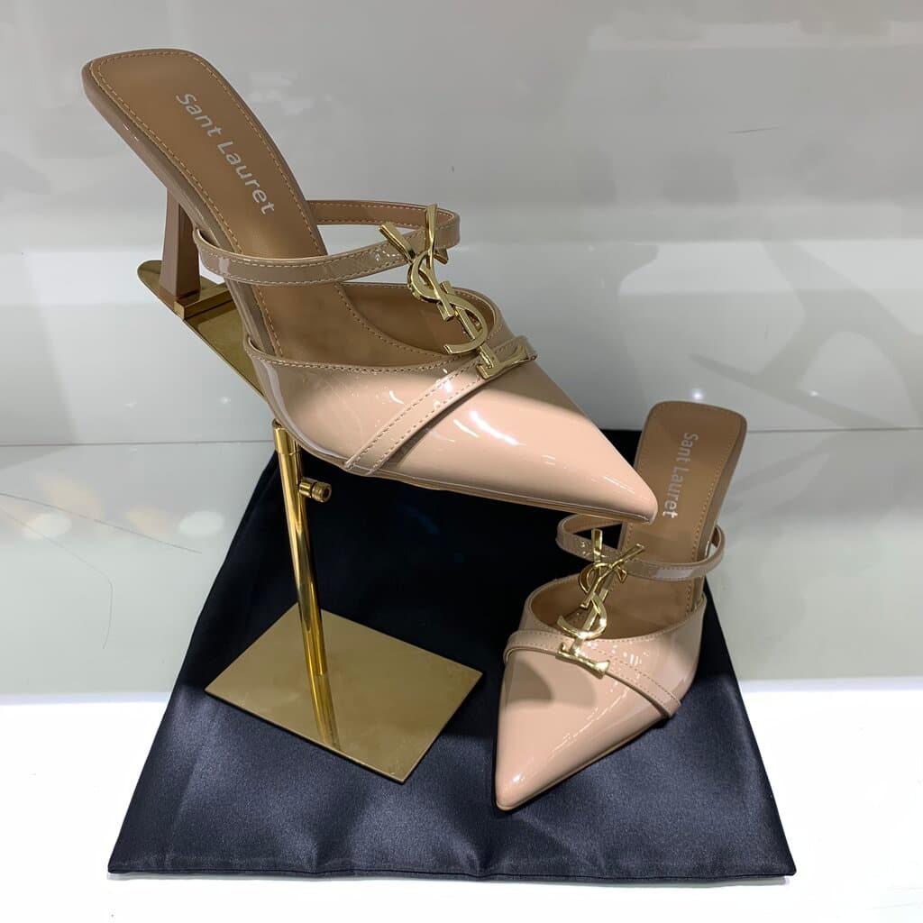 YSL Women's Leather High Heels - Master Quality - Beige (41) 3