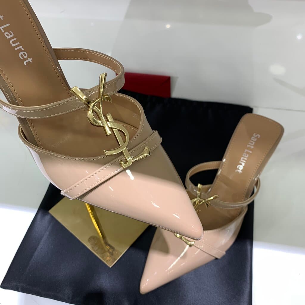 YSL Women's Leather High Heels - Master Quality - Beige (41) 4