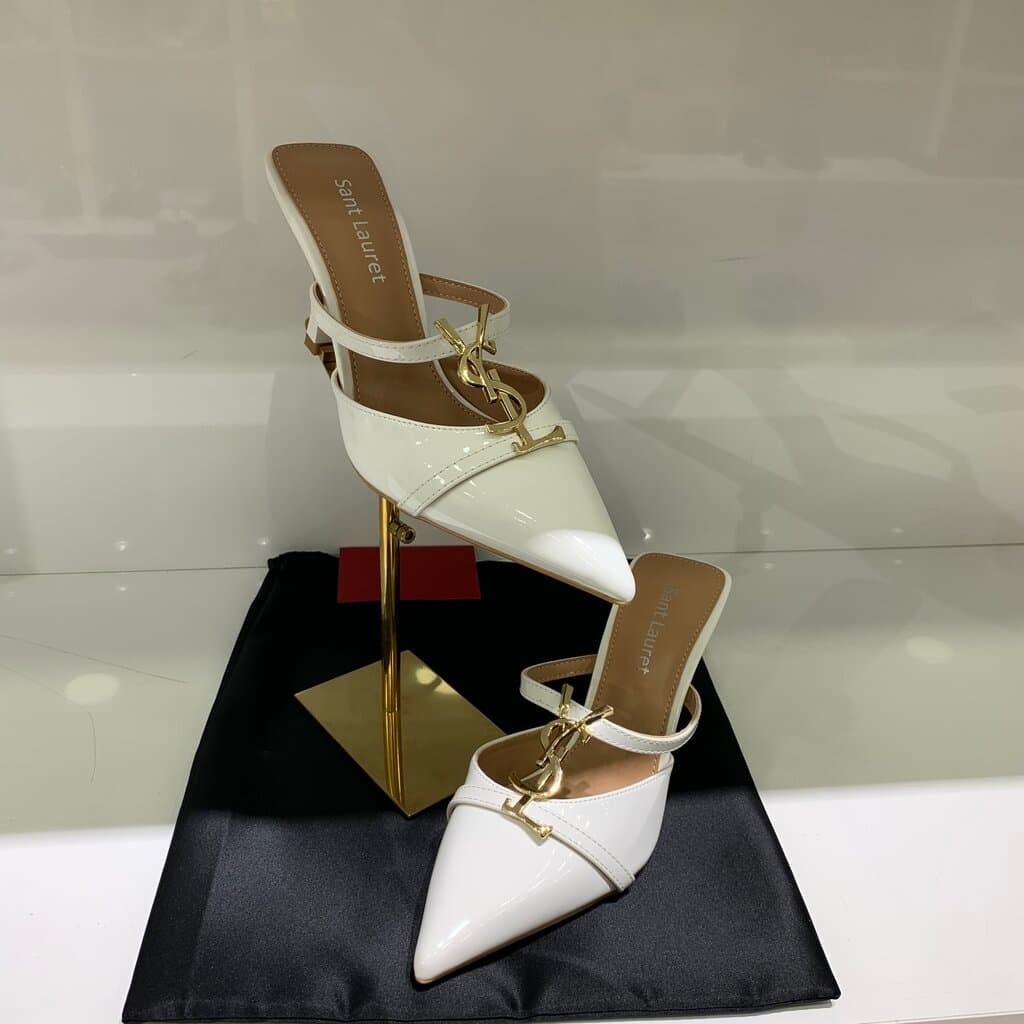 YSL Women's Leather High Heels - Master Quality - White (41)