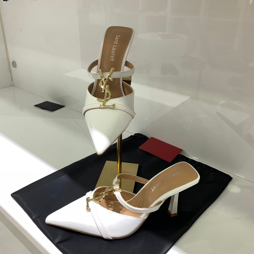 YSL Women's Leather High Heels - Master Quality - White (41) 2
