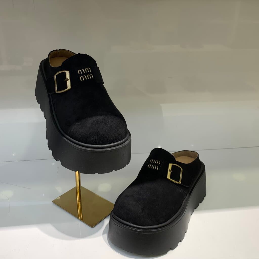Miu Miu Women's Suede Shoes - Master Quality - Black (41) 2