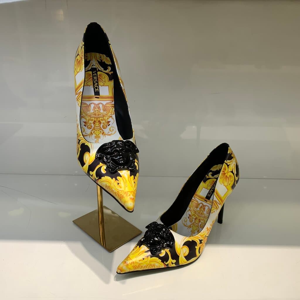 Versace Women's Leather High Heels - Master Quality - Yellow (41) 2