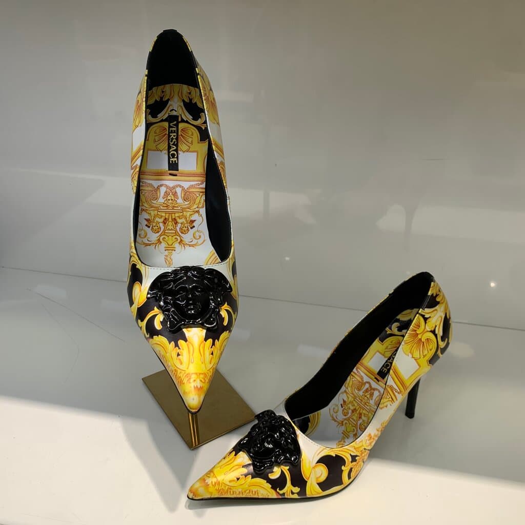 Versace Women's Leather High Heels - Master Quality - Yellow (41) 3