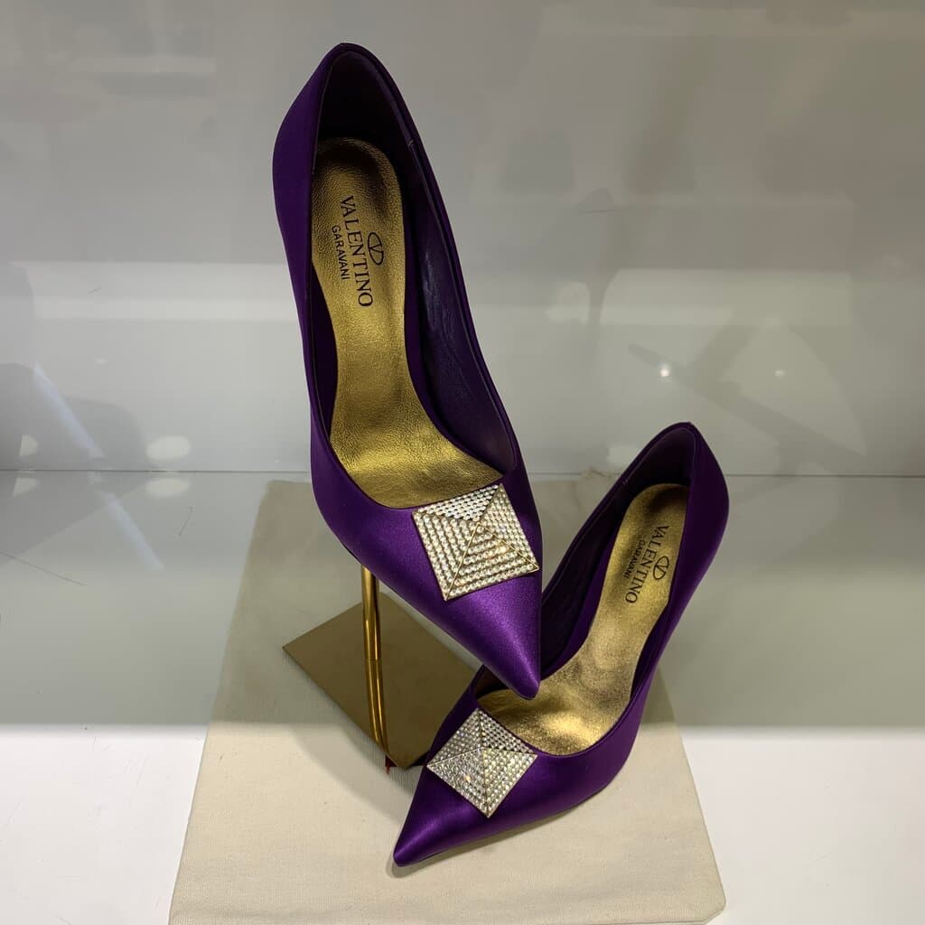 Valentino Women's Satin High Heels - Master Quality - Purple (41) 2