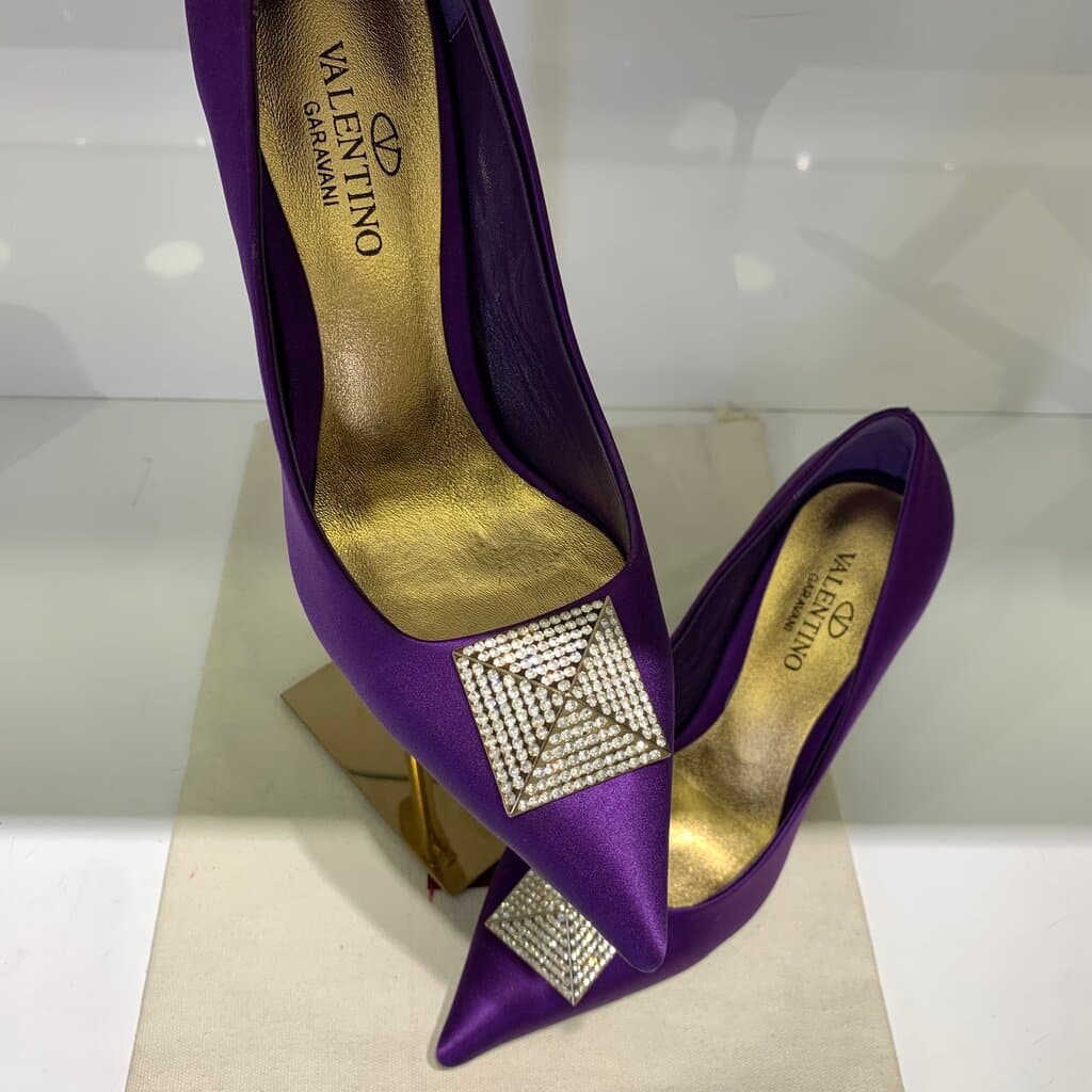 Valentino Women's Satin High Heels - Master Quality - Purple (41) 3