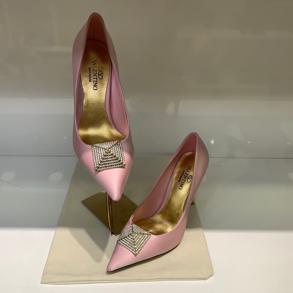 Valentino Women's Satin High Heels - Master Quality - Light Pink (41) 2