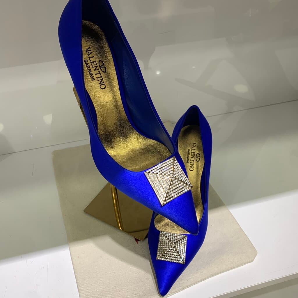 Valentino Women's Satin High Heels - Master Quality - Navy Blue (41) 3
