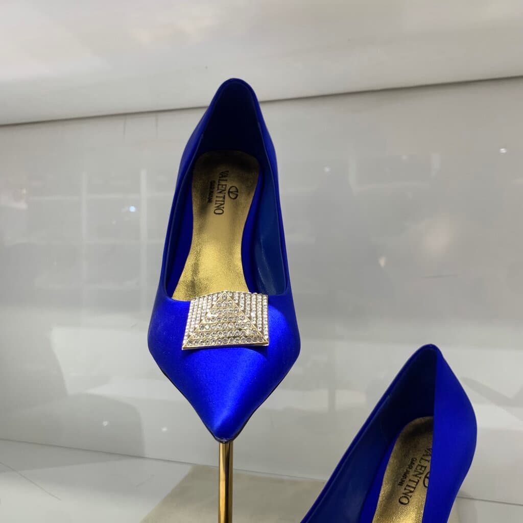 Valentino Women's Satin High Heels - Master Quality - Navy Blue (41) 4