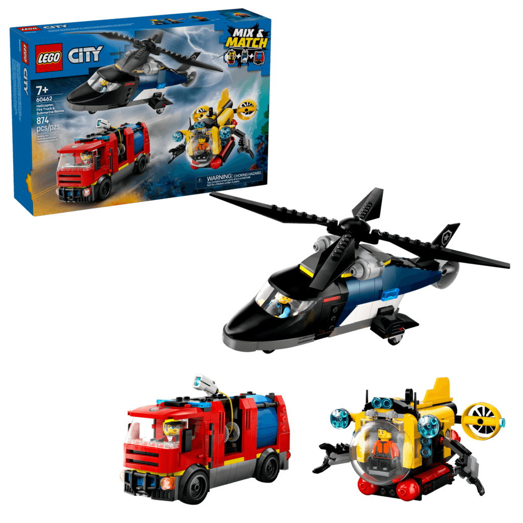 LEGO City Helicopter, Fire Truck & Submarine Remix - 60462