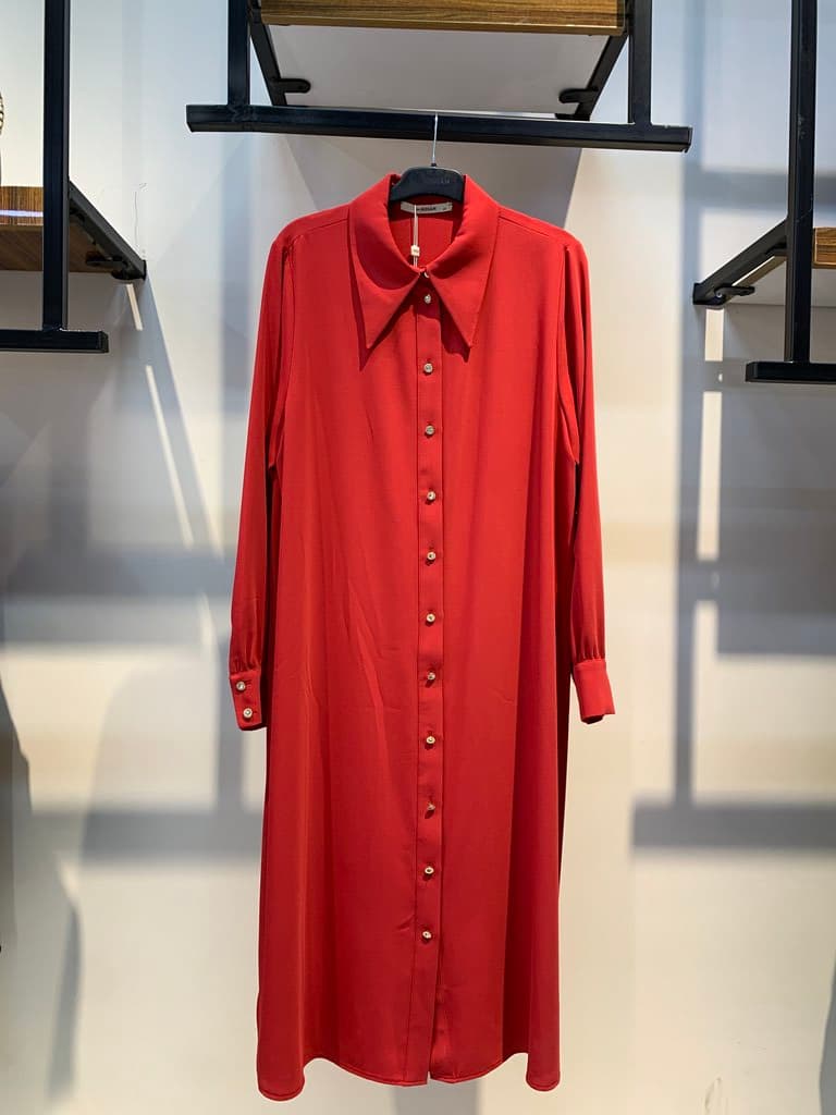 Nihan Women's Long Shirt - Red (38)