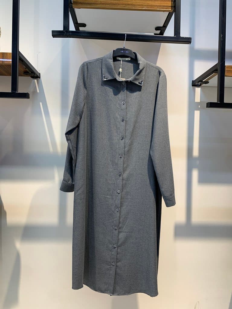 Nihan Women's Dress - Gray (38)