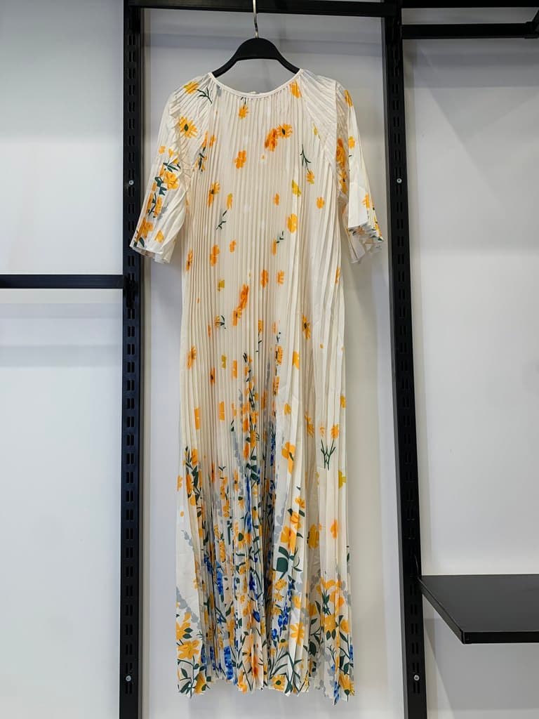 Women's Nylon Maternity Dress - Yellow (Free Size)