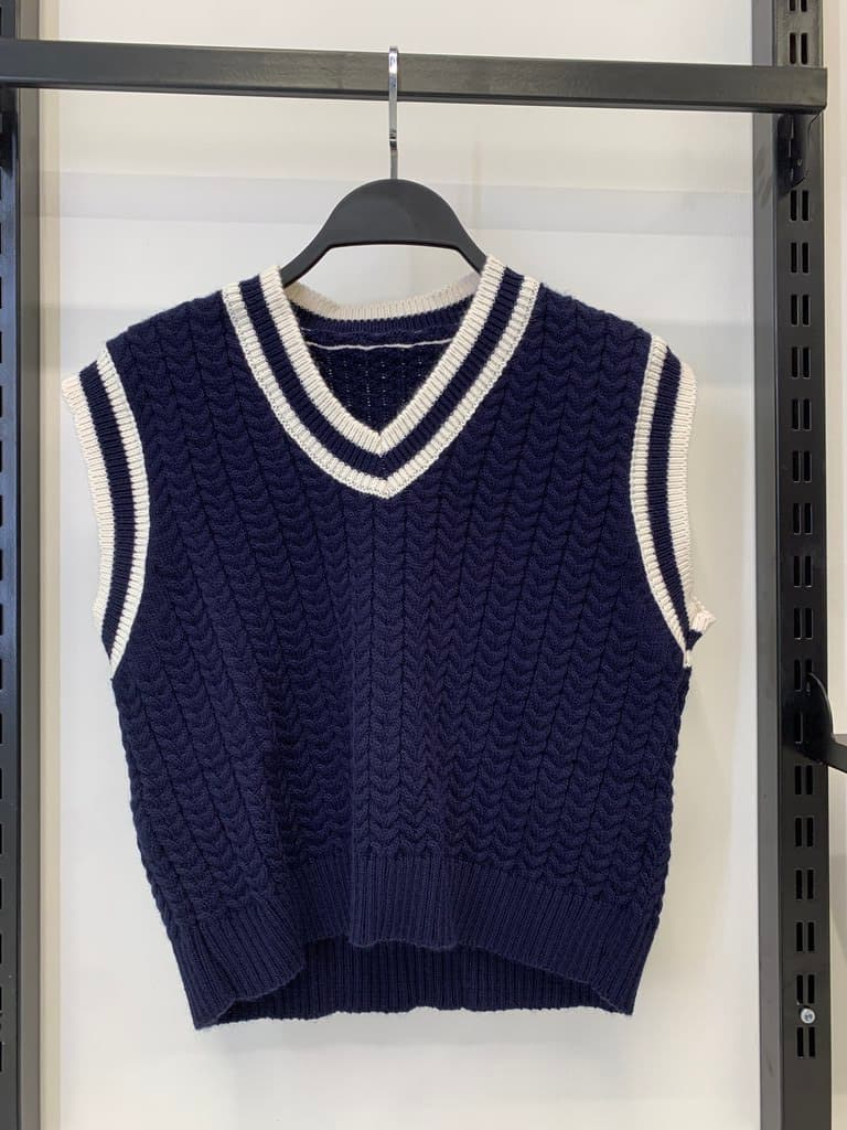 Women's Wool Vest - Navy Blue