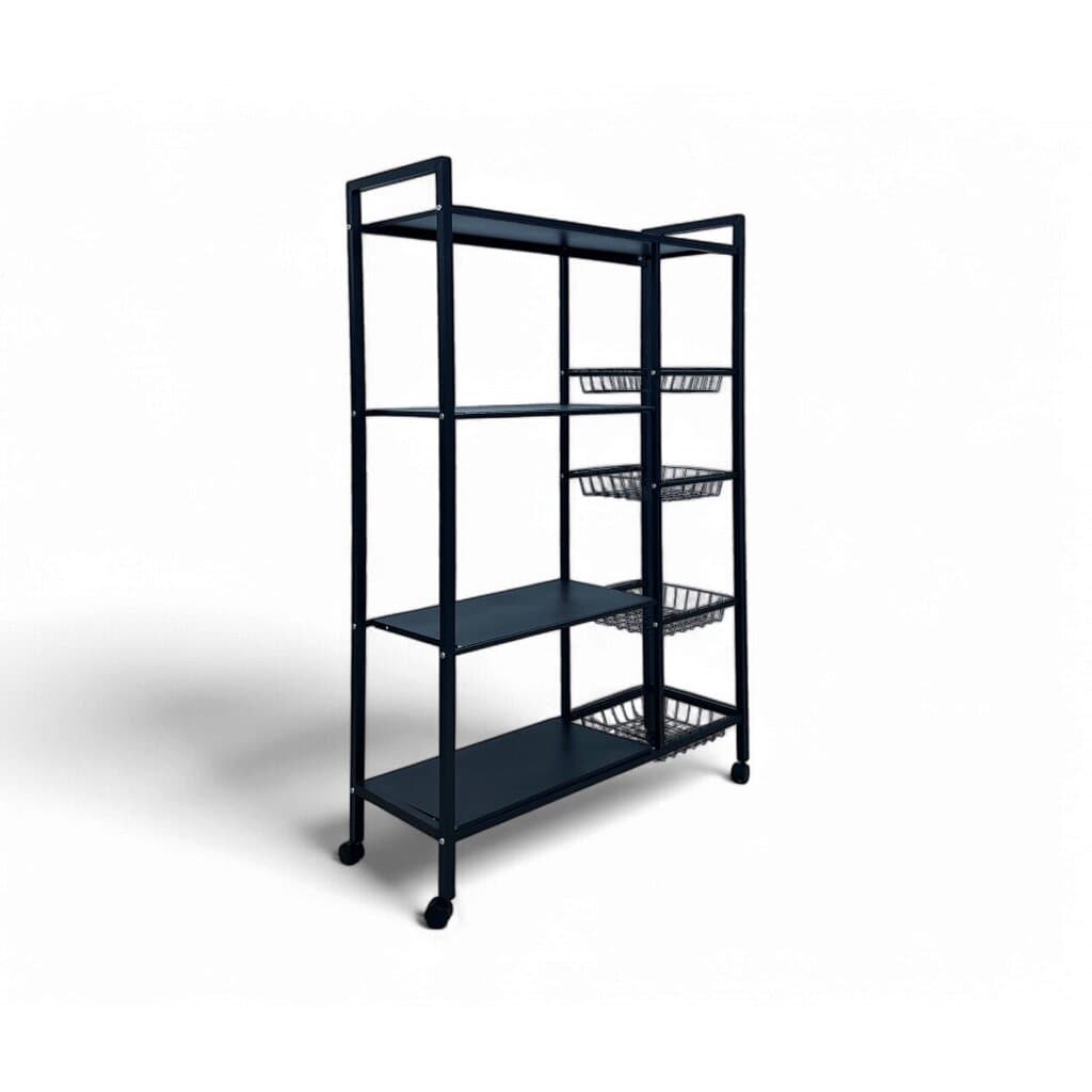 Multi-tier kitchen stand with 4 baskets.