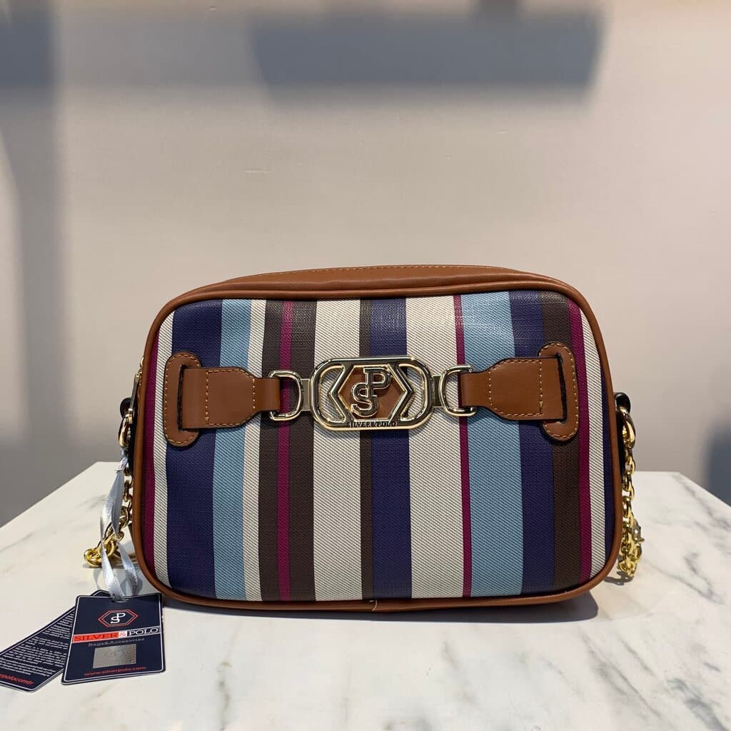 Silver & Polo Women's Handbag - Navy Blue