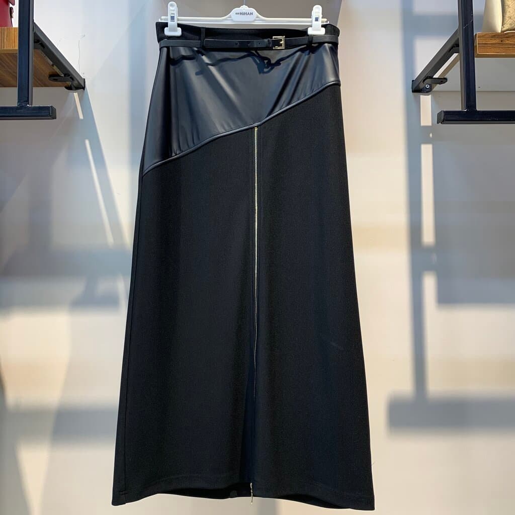 Nihan Women's Cotton Skirt - Black (38)