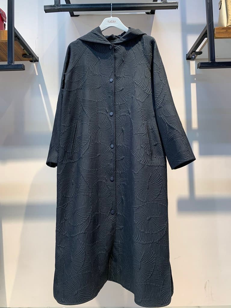 Tuğba Women's Long Coat - Gray (42)