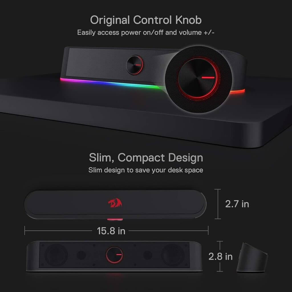 Redragon Wired Speaker - GS560 (Black) 7