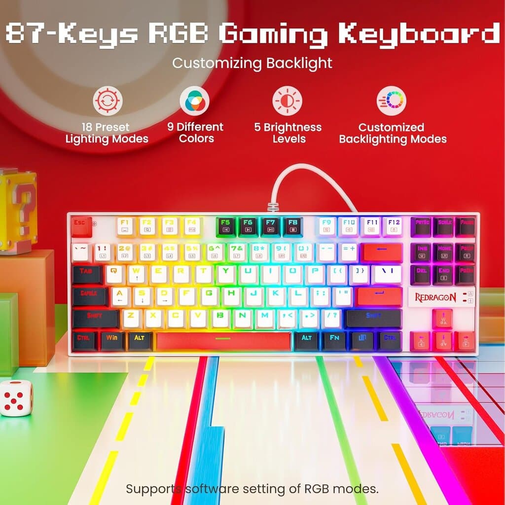 Redragon Mechanical Gaming Keyboard - K552WLR (White) 2